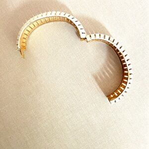 Vintage Gold and White Hinged Bracelet